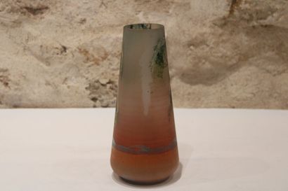 null François-Théodore LEGRAS (1839-1916) in the taste, Tubular vase with enamelled...