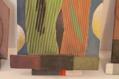 null Paul-Louis BOLOT (1918-2003). Réunion de quatre compositions abstraites murales...