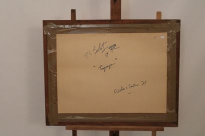 null Paul-Louis BOLOT (1918-2003), "Paysage", gouache encadrée sous verre, signée...