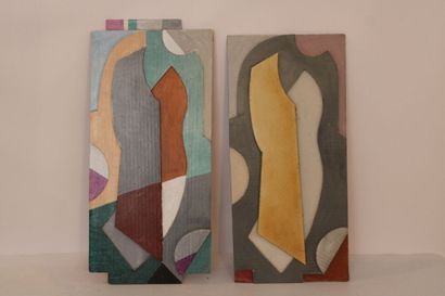 null Paul-Louis BOLOT (1918-2003). Réunion de deux compositions abstraites murales...