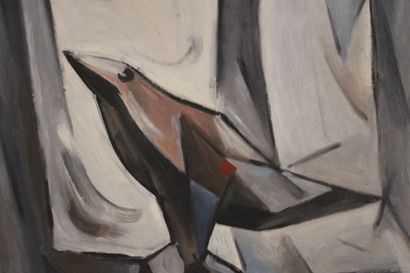 null Paul-Louis BOLOT (1918-2003), "L'oiseau", huile sur isorel, signé en bas à droite....