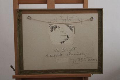 null Paul-Louis BOLOT (1918-2003), "Le merle noir", gouache encadrée sous verre,...