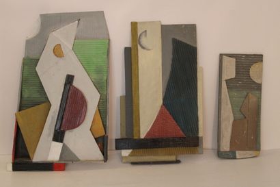 null Paul-Louis BOLOT (1918-2003). Réunion de trois compositions abstraites murales...