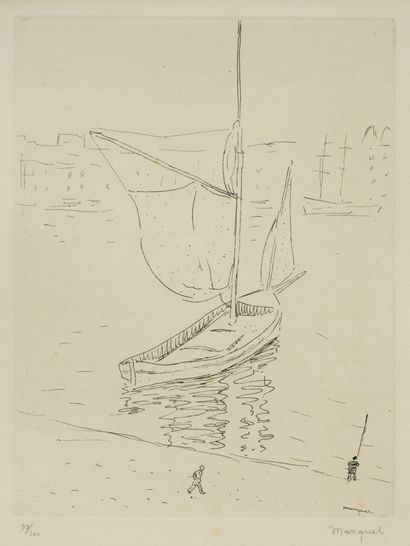 Untitled Untitled,Albert Marquet (1875-1947),etching on paper,20,5x15,5 cm (40,5x34... Gazette Drouot