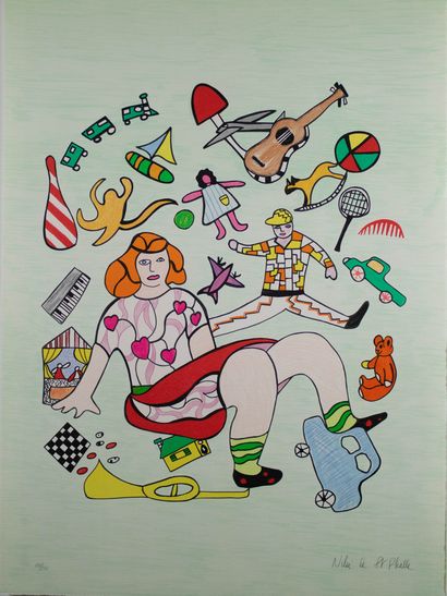Niki de Saint Phalle (1930-2002) Niki de Saint Phalle (1930-2002)
Lithograph in color
131/250,... Gazette Drouot
