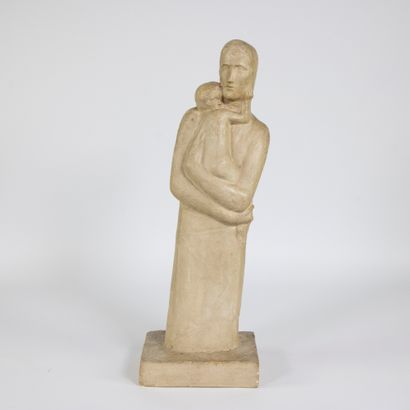 GEORGES MINNE (1866-1941) Georges MINNE (1866-1941) Patinated plaster sculpture Mother... Gazette Drouot