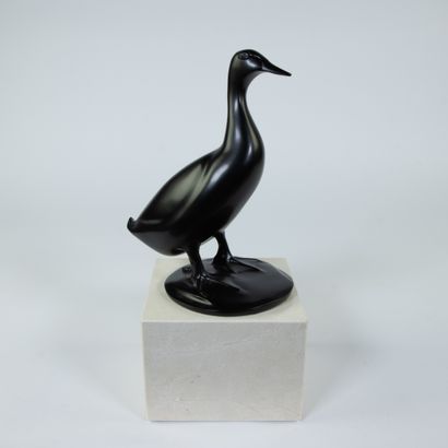 François POMPON (1855-1933), François POMPON (1855-1933), bronze sculpture of a duck... Gazette Drouot