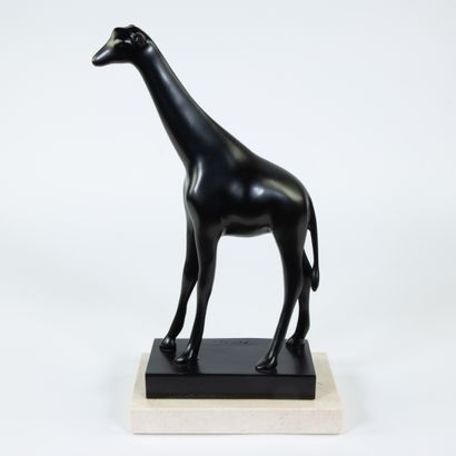 François POMPON (1855-1933), François POMPON (1855-1933), bronze sculpture of a giraffe... Gazette Drouot