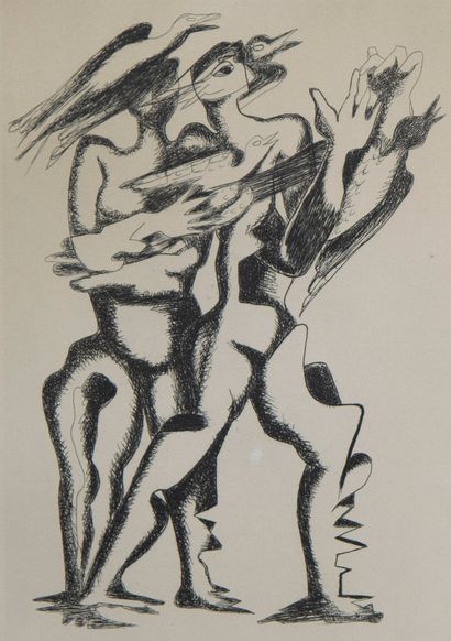 Ossip ZADKINE (1890-1967), Ossip ZADKINE (1890-1967), etching, Guillaume Apollinaire.... Gazette Drouot