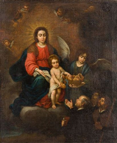 SEGÚN BARTOLOMÉ ESTEBAN MURILLO (1617-1682) El Niño Jesús repartiendo pan a los peregrinos
Óleo... Gazette Drouot