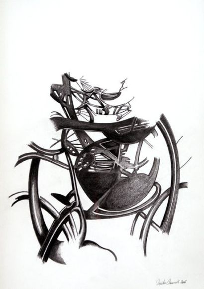 CAMINITI Martin Anamorphose Dessin au crayon graphite SBD, 40 x 38 cm