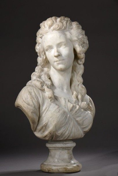 École du XIXe siècle Élisabeth Louise Vigée Le Brun (1755 - 1842) Buste en marbre... Gazette Drouot