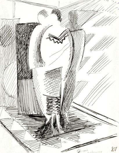 Delaunay Sonia 1885 - 1979, France Groupe de femmes (1925)
Dessin à la plume à l'encre... Gazette Drouot