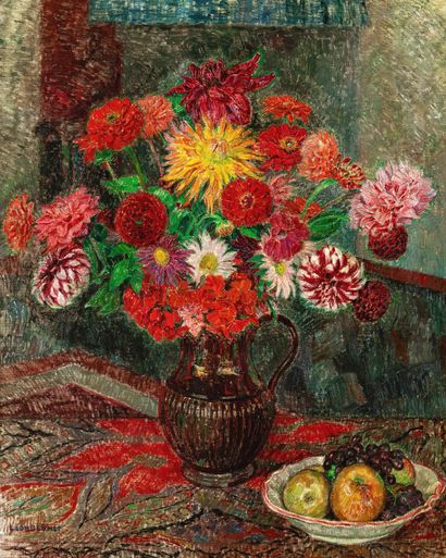 De Smet Léon 1881 - 1966, Belgique Bouquet de fleurs et fruits
Huile sur toile
Sig.
101... Gazette Drouot