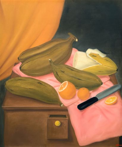 Botero Fernando 1932 - 2023, Colombie Still life with bananas (1981)
Huile sur toile
Sig.... Gazette Drouot