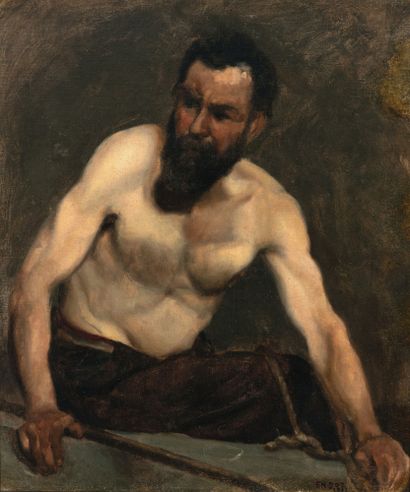 Ensor James 1860 - 1949, Belgique Étude de figure: homme barbu (1877)
Huile sur toile
Portant... Gazette Drouot