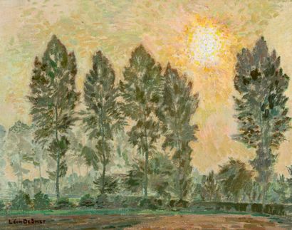 De Smet Léon 1881 - 1966, Belgique Le soleil perce dans la brume du matin
Huile sur... Gazette Drouot