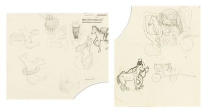 Magritte René 1898 - 1967, Belgique Étude de chevaux
Dessin au crayon sur papier... Gazette Drouot