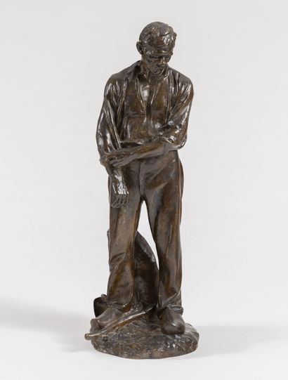 Dalou Jules Aimé 1838 - 1902, France Paysan relevant sa manche (vers 1899)
Sculpture
Bronze
Patine... Gazette Drouot
