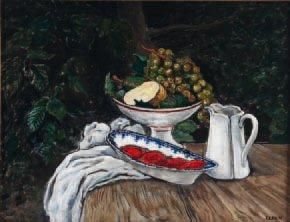 Marcel LEPRIN (1891-1933) Nature morte à la coupe de fruits Huile sur toile, signée...