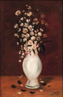 André DERAIN (1880-1954) Bouquet de fleurs dans un vase Huile sur toile signée en...