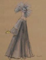 Léonor FINI (1908-1996) Costume de scène. Aquarelle gouachée sur traits de plume...