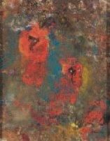 Léonor FINI (1908-1996) Fleur rouge. Aquarelle gouachée sur papier, signée en bas...