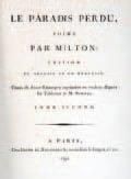 MILTON (John) Le Paradis perdu, poëme.Edition en anglais et en français, ornée de...