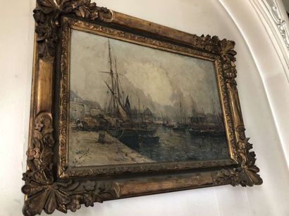 null Emile NOIROT (1853-1924), le port, huile sur toile signée en bas à gauche