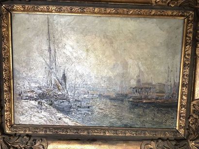 null Emile NOIROT (1853-1924), le port, huile sur toile signée en bas à gauche