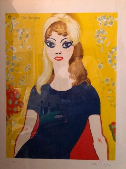 null Kees VAN DONGEN (1877-1968)

"Brigitte Bardot, 1955"

Lithographie, signée dans...