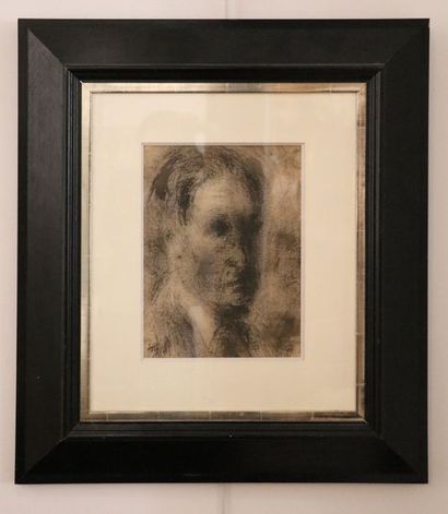 null Mark TOBEY (1890-1976) 

"Autoportrait" 

Encre et lavis, signé en bas à gauche

33...