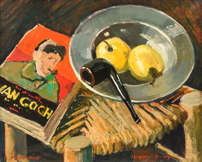 null Jacques BOUYSSOU (1926-1997) 

"Hommage à Van Gogh" 

Huile sur toile, signée...