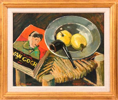 null Jacques BOUYSSOU (1926-1997) 

"Hommage à Van Gogh" 

Huile sur toile, signée...