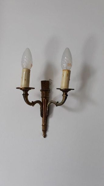 null Paire d'appliques en bronze à deux lumières

Style Louis XVI