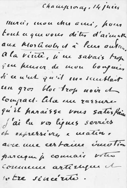 null [Lettres françaises]



Léon DAUDET

Lettre autographe signée

Champrosay 14...
