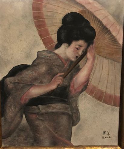 null Toshio BANDO (Tokushima 1895 - Paris 1973)

Japonaise à l'ombrelle

Huile sur...