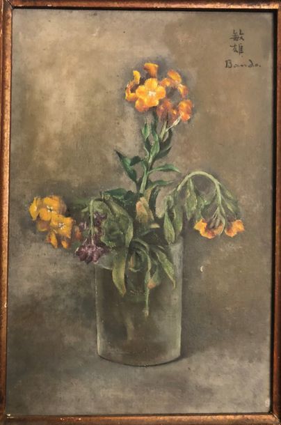 null Toshio BANDO (Tokushima 1895 - Paris 1973)

Composition au bouquet de fleurs

Huile...