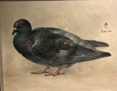 null Toshio BANDO (Tokushima 1895 - Paris 1973)

Le pigeon

Huile sur toile signée...