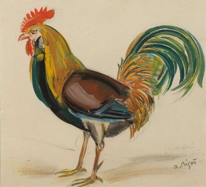 null RAYMOND BIGOT (1872-1953)

Coq 

signé, daté et dédicacé 'à Melle Odyle, avec...