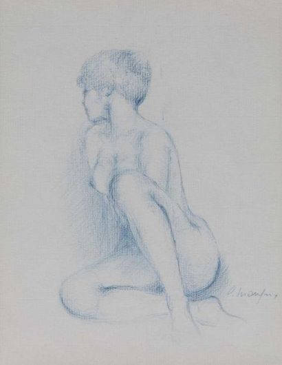 null Ecole française du XXème siècle

Modèles nues

4 dessins au crayon bleu