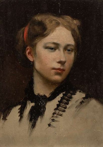 null ÉCOLE FRANÇAISE VERS 1870

Portrait de femme au ruban rouge

huile sur panneau...