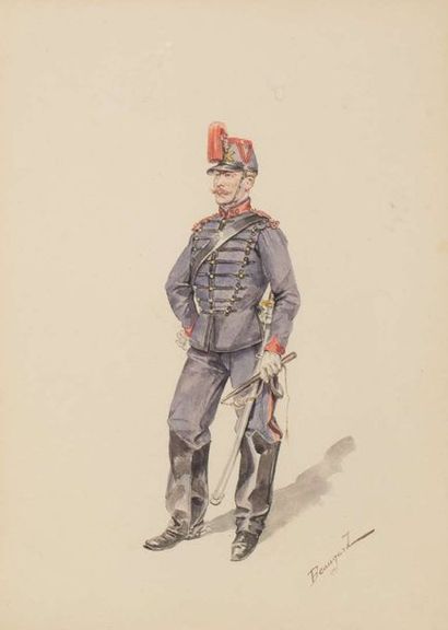 null BEAUGARD (XIXè siècle) 

i. Artilleur à cheval du 30e régiment, IIIe République

signé...