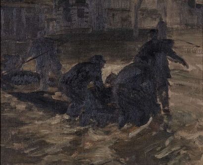 null ÉCOLE FRANÇAISE VERS 1900

Scène présumée de la crue de la Seine de 1910 à Paris

avec...