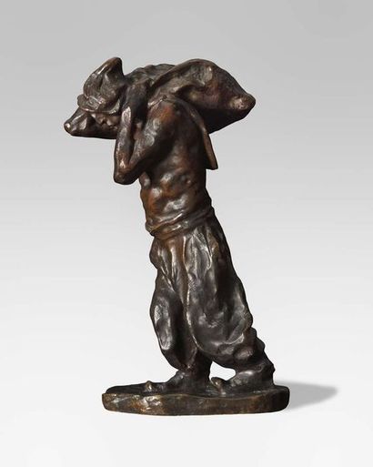 null Bernhard HOETGER(Hörde, 1874 - Interlaken, 1949)
Le charbonnier, 1902
Bronze,...