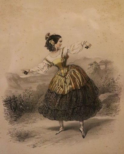 null D’après GERARD (XXe siècle)

"L’Opéra, Melle Fanny Essler"

Lithographie et...