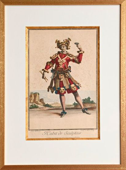 null After Jean BERAIN (C.1660-1711)

"Costume for a sculptor"

Print with watercolour

18th...