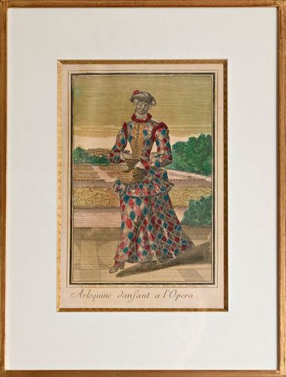 null 18th century school

"Arlequine dancing at the Opera"

Print with watercolour

Visible...