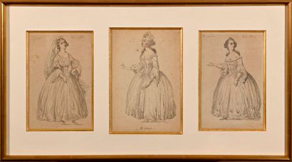 null Middle of the 19th century school

"Three projects of costumes for Alphée"

Wash...