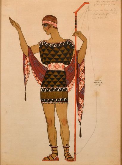 null Georges BARBIER (1882-1932)

"Personnage grecque de théâtre"

Aquarelle et gouache...